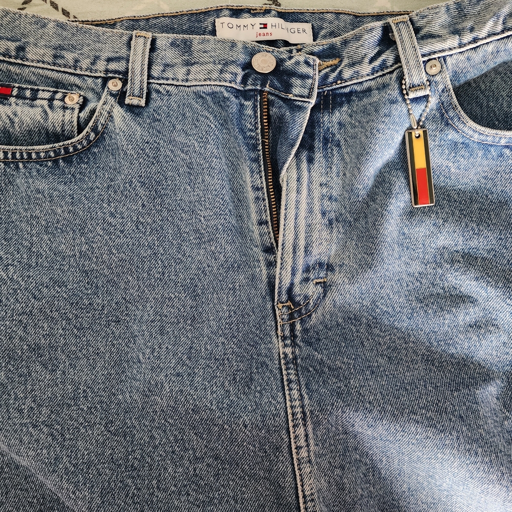 Vintage Y2k Tommy Hilfiger Blue Denim Mini Skirt - 12 - Picture 5 of 6